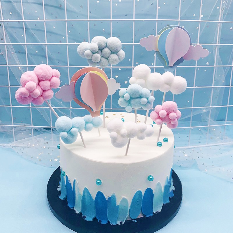 Phụ Kiện Trang Trí Bánh Kem Hình Bong Bóng / Trăng Sao / Đám Mây / Ngôi Sao / Đám Mây Ba Chiều Nhiều Màu Sắc Dùng Trang Trí Bánh Kem Thẻ