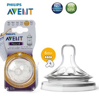 Núm ty Silicone Philips Avent cao cấp chính hãng thiết kế Mô phỏng ti mẹ tự nhiên, thay thế tiện dụng