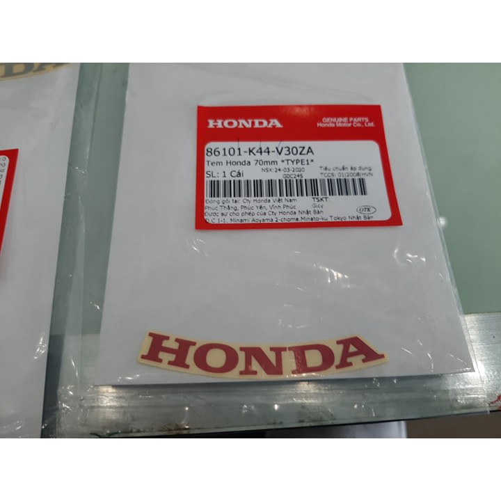 Tem Honda Cong 70mm Chính Hãng Honda việt nam