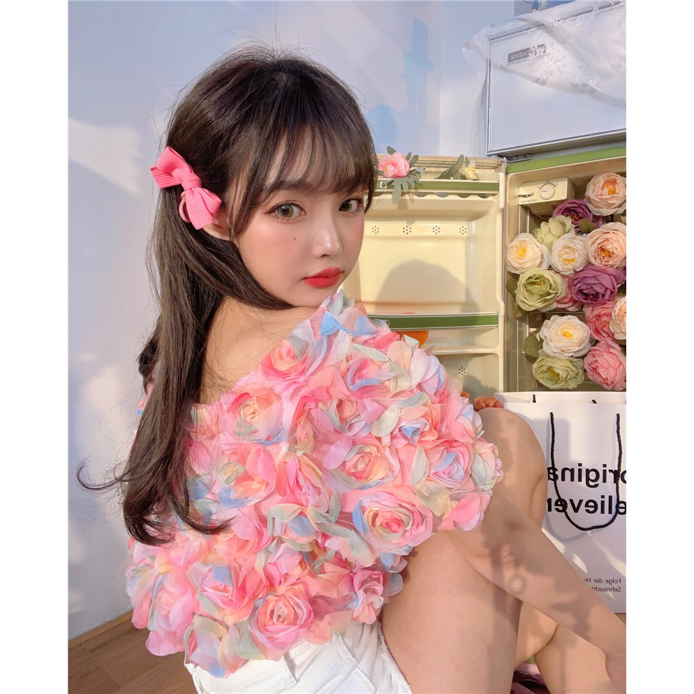 Áo croptop hoa hồng ulzzang  050521