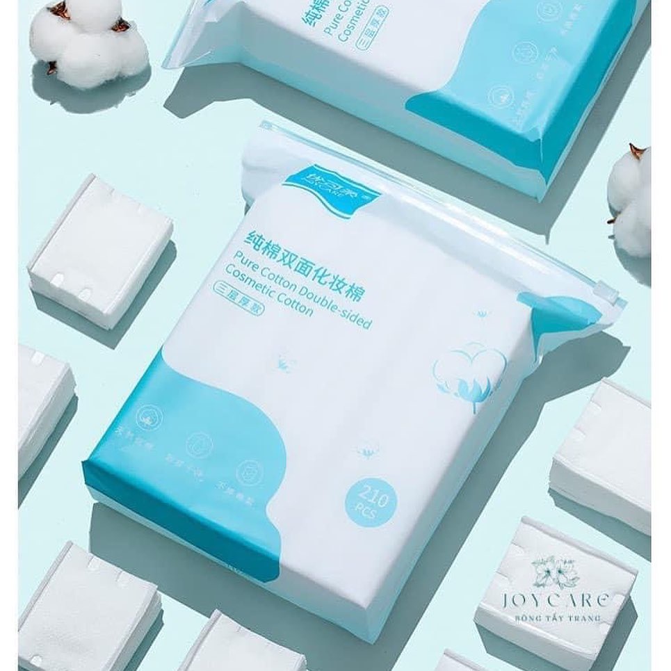 SET BÔNG TẨY TRANG CAO CẤP 3 LỚP JOYCARE CHÍNH HÃNG MỀM MỊN