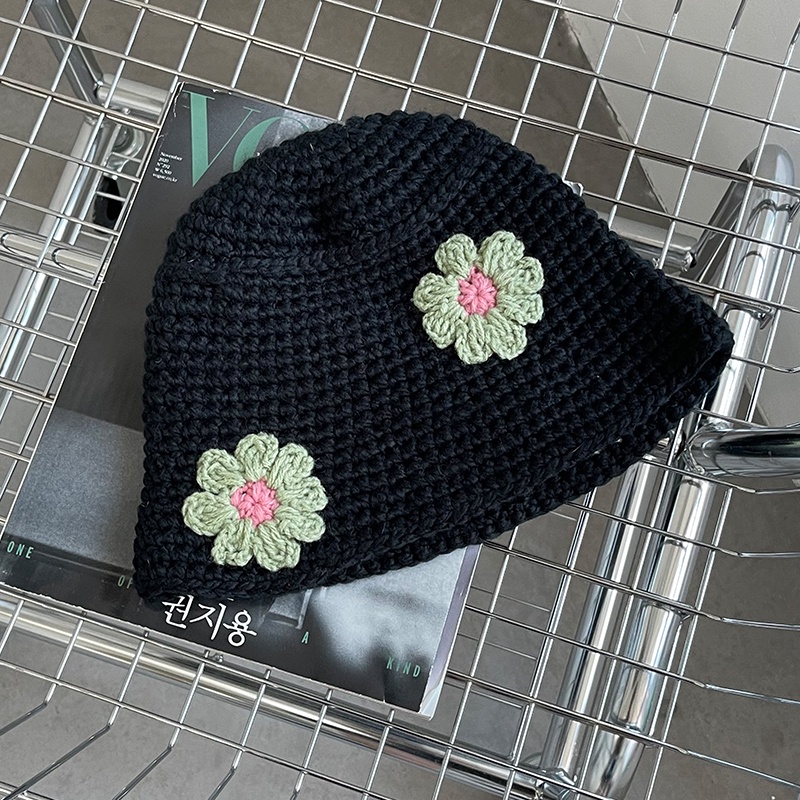 Mũ Bucket Dệt Kim Phong Cách vintage Thời Trang Thu Đông Dành Cho Nữ