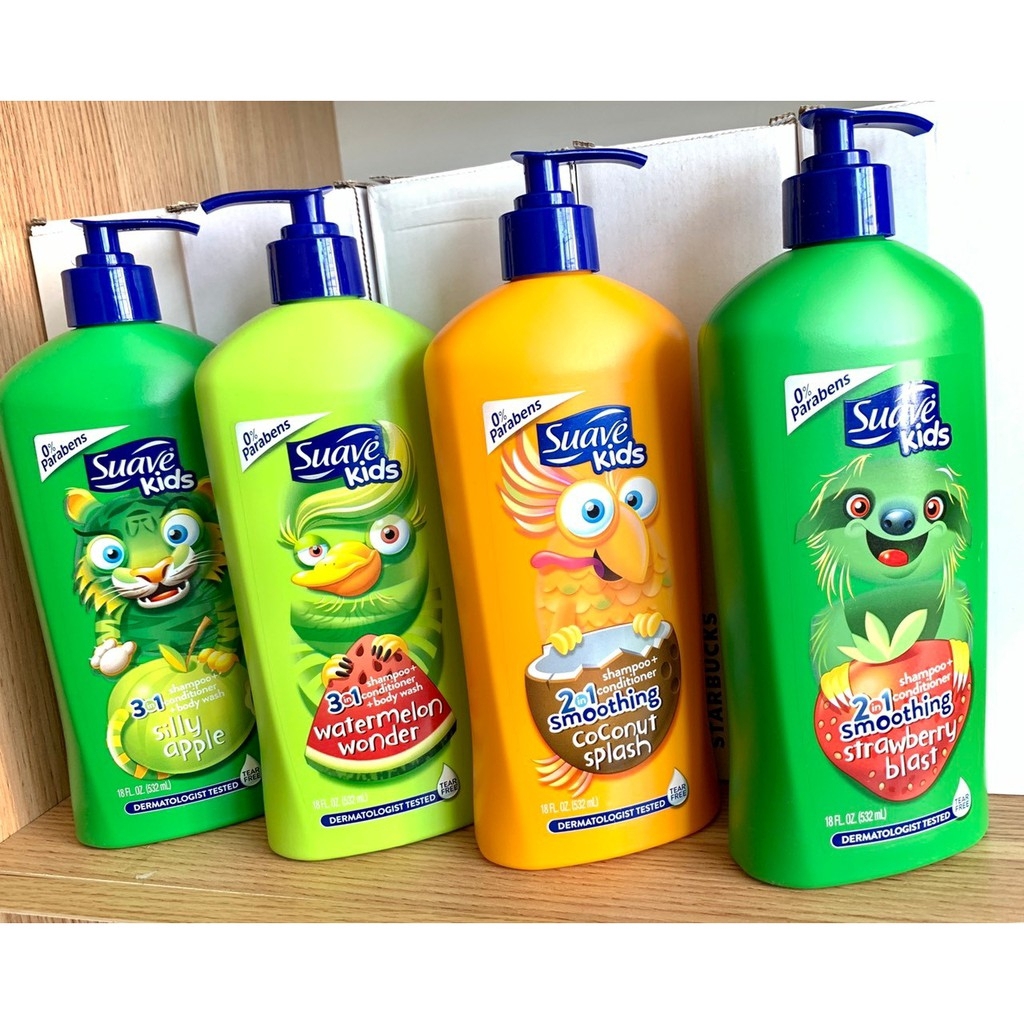 Sữa Tắm Gội Không Cay Mắt Cho Bé SUAVE KID 532ml