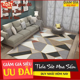[sale lỗ thảm bali]Thảm lì bali trang trí phòng khách,Thảm trang trí họa tiết đa giác đỏ