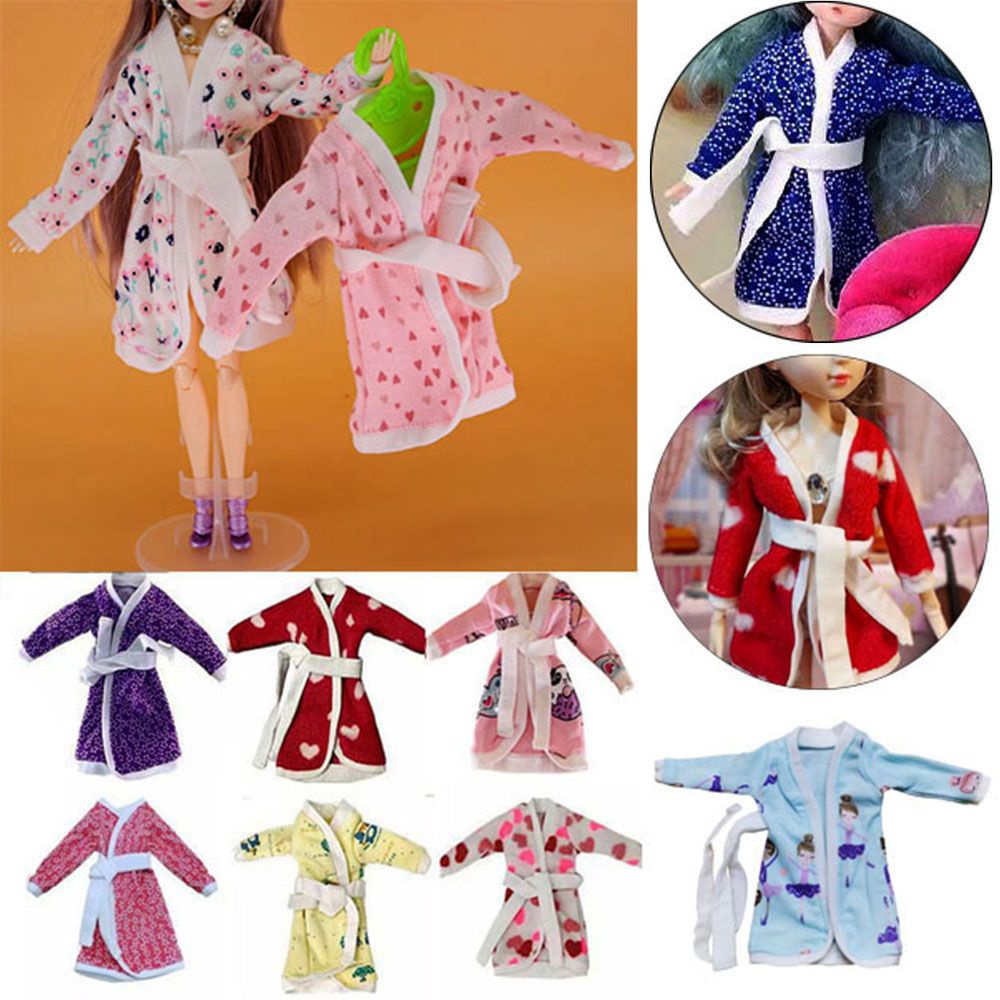 Bộ đồ ngủ mùa đông màu hồng xám thời trang cho búp bê 1/ 6 loại 30cm tùy chọn