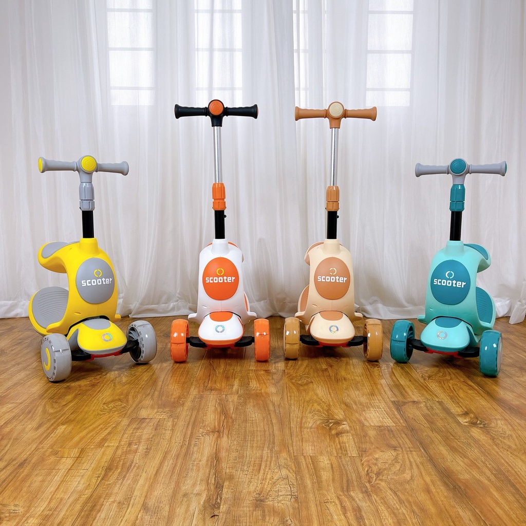 Xe đa năng trượt Scooter - Chòi chân - Bập bênh cho bé Flower Baby 808