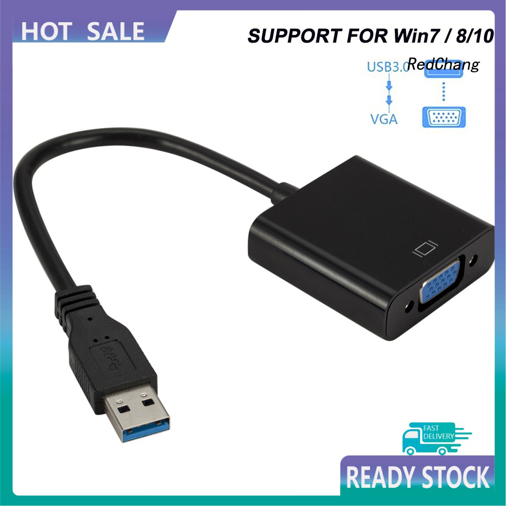 Cáp chuyển đổi USB 3.0 sang VGA 1080P cho Win7/8/10