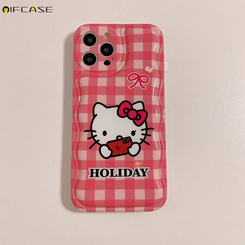 Ốp Điện Thoại In Hình Mèo Hello Kitty Thắt Nơ Cho iPhone 13 12 12 11 Pro Max XS Max XR X