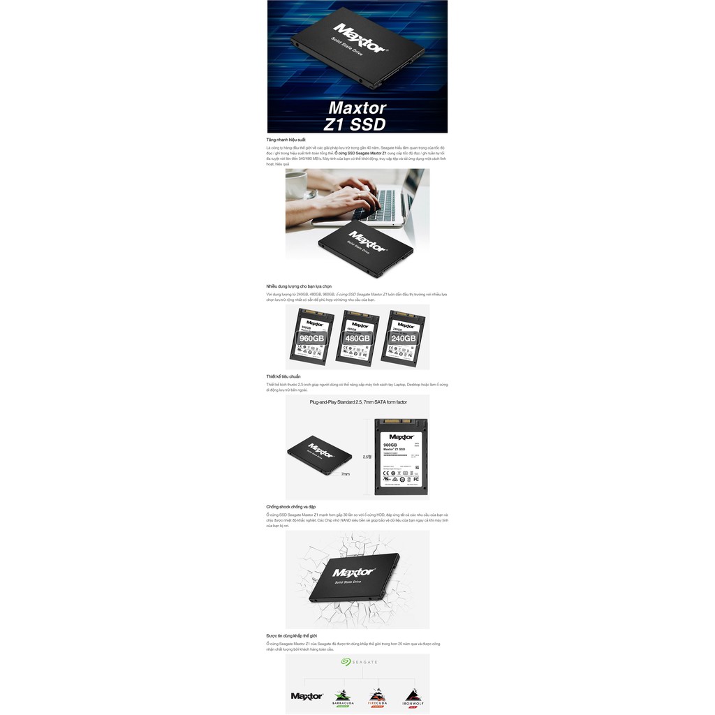 ổ cứng SSD Seagate Maxtor Z1 240GB 2.5-Inch SATA III | BigBuy360 - bigbuy360.vn