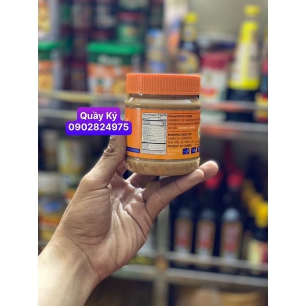 [340g – NẮP CAM] BƠ ĐẬU PHỘNG MỊN [USA] AMERICAN GARDEN Peanut
