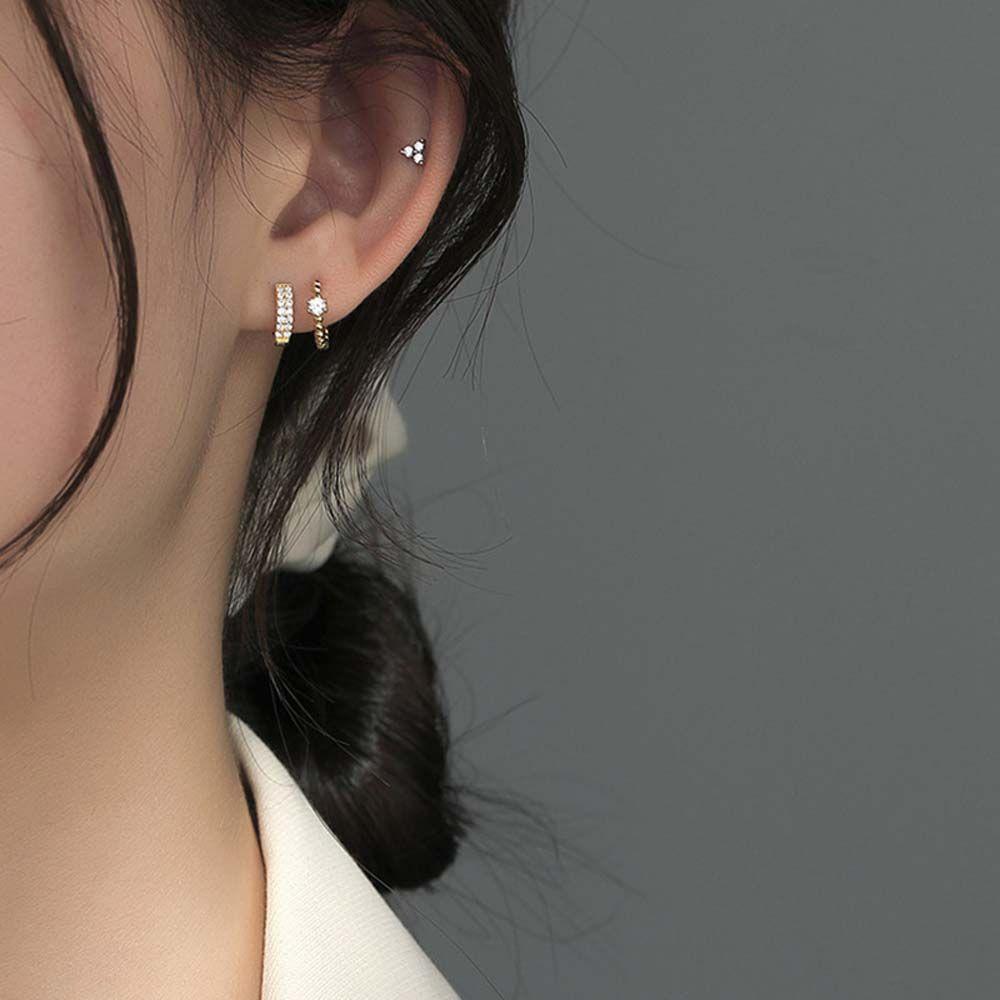 Bông Tai Hình Lục Giác / Tròn / Tròn Phong Cách Hàn Quốc Thời Trang Cho Nữ