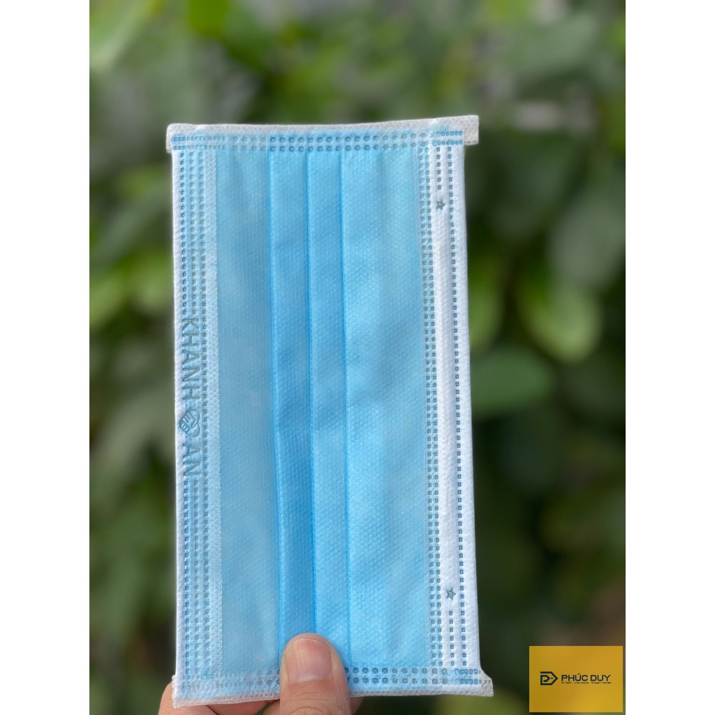 Khẩu trang y tế 4 lớp kháng khuẩn Khánh An thường  - Màu xanh (50 cái/hộp)