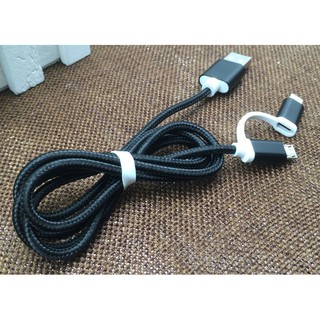 PDD 2in1 Fast Charge Cable Fast Cable For Android iPhone Data Cable 1M