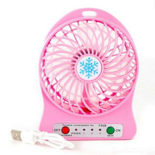 Quạt Tích Điện Mini 3 Tốc Độ Kèm Pin + Cáp Sạc