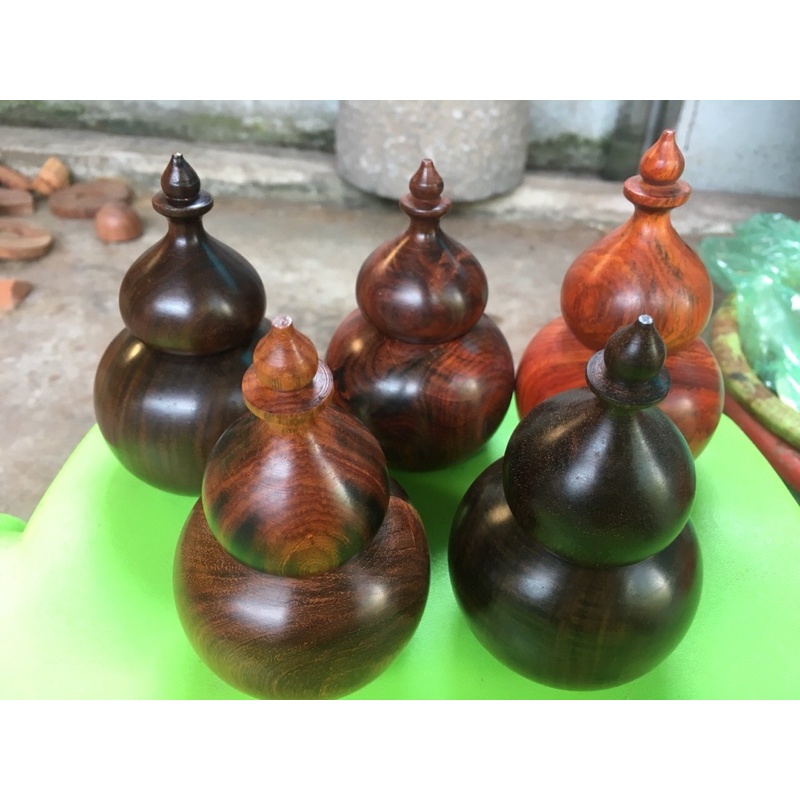 Hồ lô gỗ trắc đựng tăm 12x7 cm