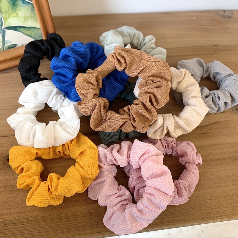 Dây Buộc Tóc Thiết Kế Màu Trơn Thời Trang Xinh Xắn Cho Nữ