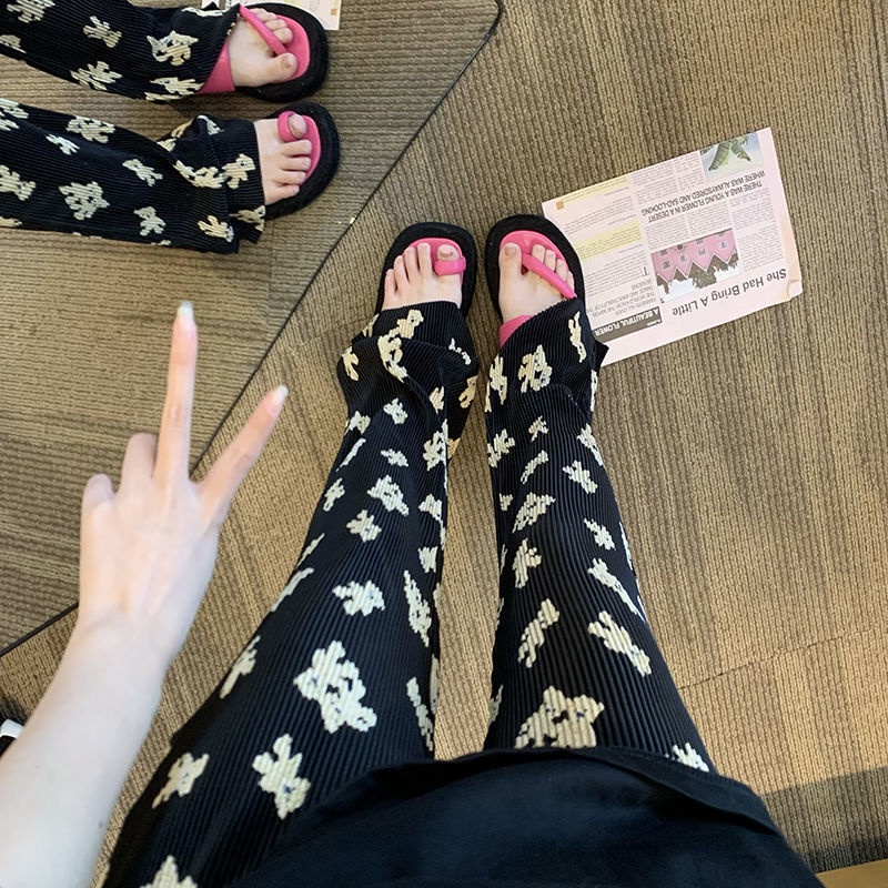 Jiashucheng Quần Dài Ống Rộng Dáng Suông Mỏng Mùa Hè Dễ Phối Đồ Cho Nữ