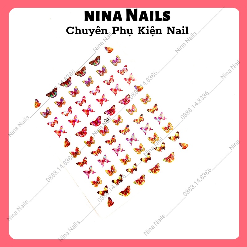 Sticker Hình Bướm Dán Móng Tay Hiệu Ứng 3D Cực Đẹp