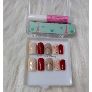 Nail box kiểu hàn mẫu mới-nail box thiết kế kết hợp đỏ nâu da