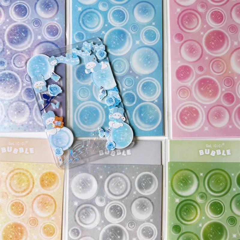 Sticker bubble địa cầu bling_hình dán trang trí top