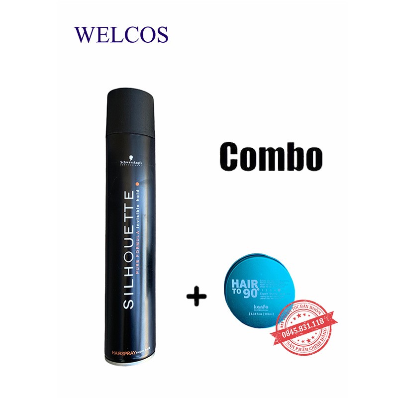 [COMBO] Sáp vuốt tóc Hair To 90 KanFa 80g + gôm xịt tóc cứng Silhouette 420 ml gía rẻ CB07