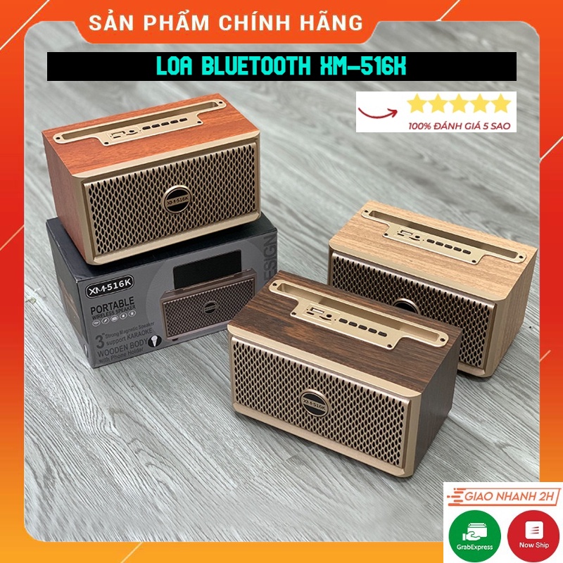 Loa Bluetooth XM-516K Âm Thanh Cực Đỉnh, Bass Cực Ấm, Thiết Kế Vỏ Gỗ Cực Sang Trọng. Bảo Hành 12 Tháng