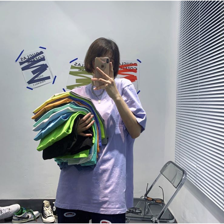 Áo thun tay lỡ nam nữ oversize trơn basic nhiều màu moonzshop | BigBuy360 - bigbuy360.vn