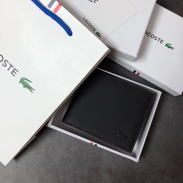 Ví ngắn lacoste sọc gân