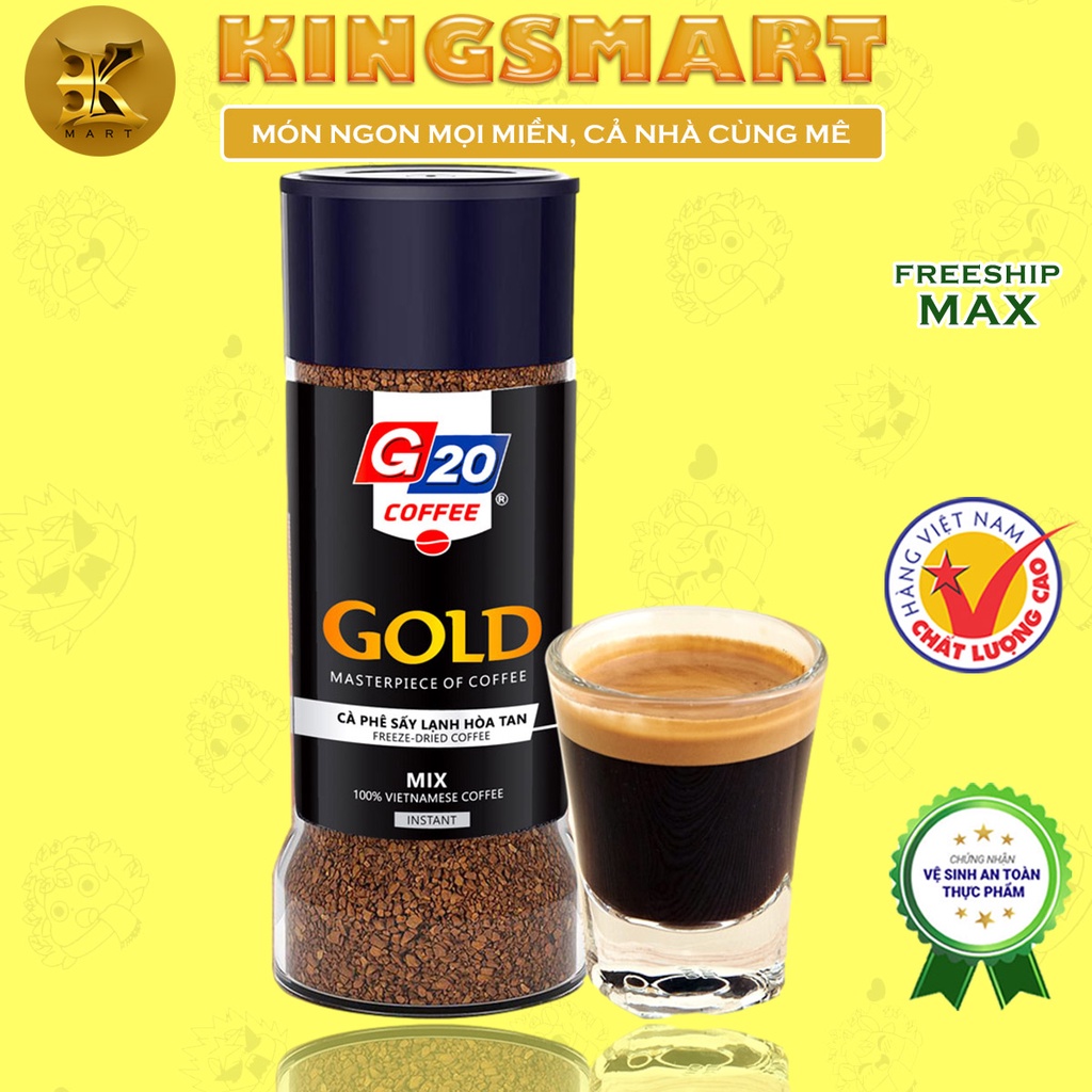 Cà Phê Sấy Lạnh Tinh Thể Nguyên Chất GOLD Hũ 120G Thương Hiệu G20 COFFEE - THIÊN SA