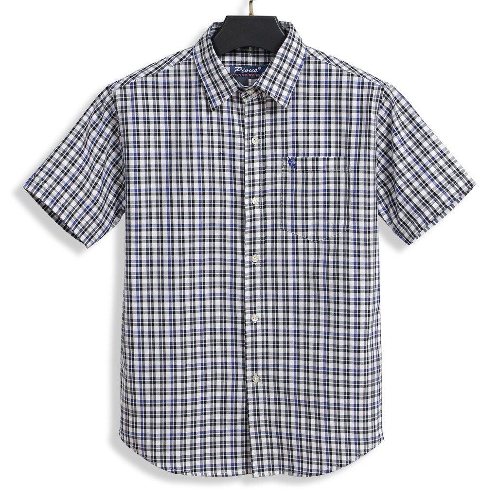 [Mã FAMALLT5 giảm 15% đơn 150K] Áo sơ mi nam caro cotton cao cấp ngắn tay pious HAHA701 | BigBuy360 - bigbuy360.vn