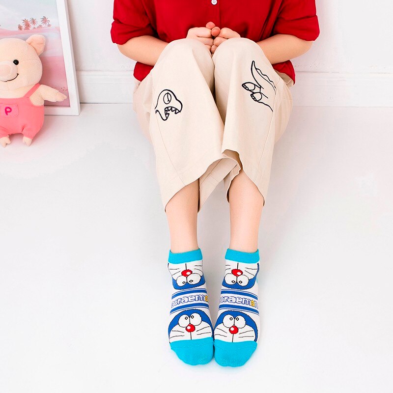 Vớ vải cotton in hình vẽ hoạt hình mùa hè đáng yêu dành cho nữ phong cách Harajuku