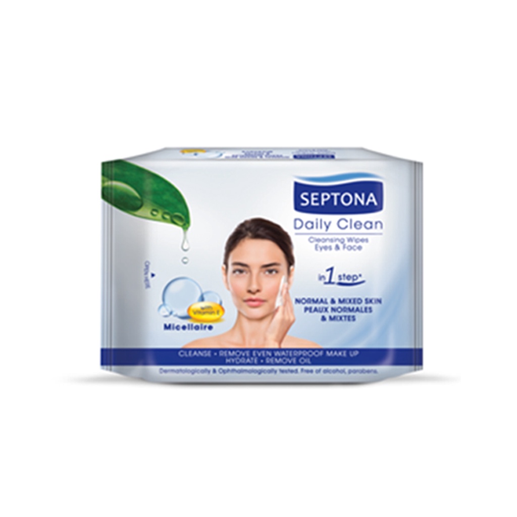 Khăn ướt tẩy trang hằng ngày SEPTONA Vitamin E và Micellaire