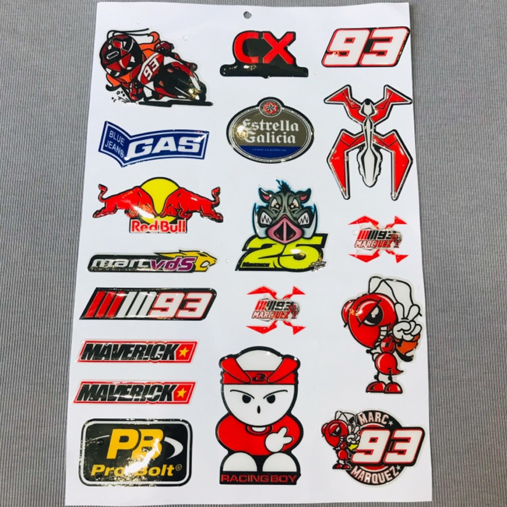 Tấm Tem Nổi Nhiều Logo 93 Redbull Racing Boy Dán Xe Máy Nón Bảo Hiểm Sắc  Nét | Shopee Việt Nam