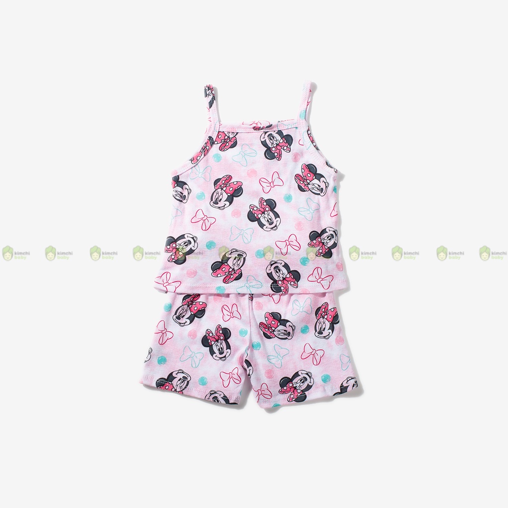 Đồ Bộ Bé Gái, Bé Trai Minky Mom Vải Cotton Borip Hoạ Tiết Minnie Trái Tim, Bộ Cộc Tay Mặc Nhà Cho Bé MKM2236