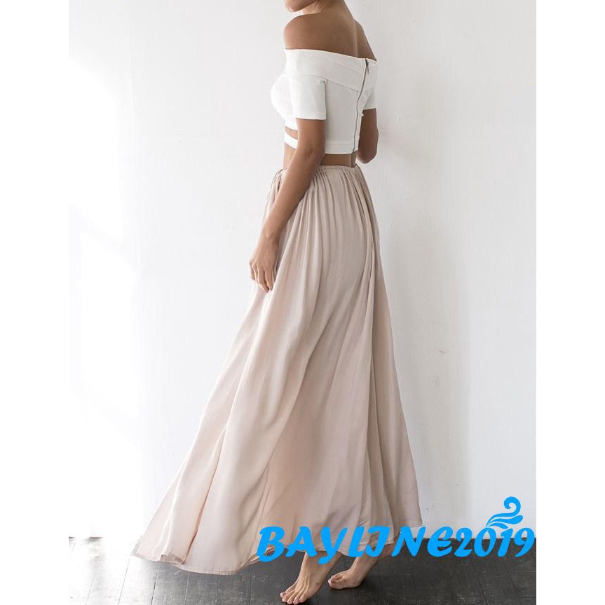 Chân váy dài xẻ tà phong cách boho dành cho nữ