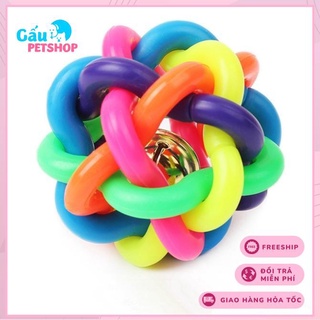 Đồ chơi bóng chuông bảy màu cho chó mèo 5.5cm