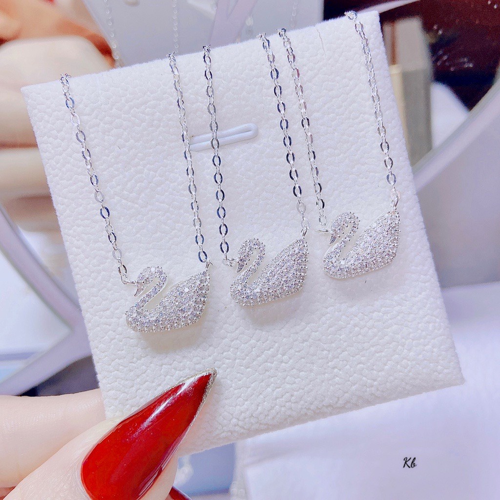 Dây chuyền bạc nữ mẫu thiên nga trắng đính đá lấp lánh bạc 925 cao cấp