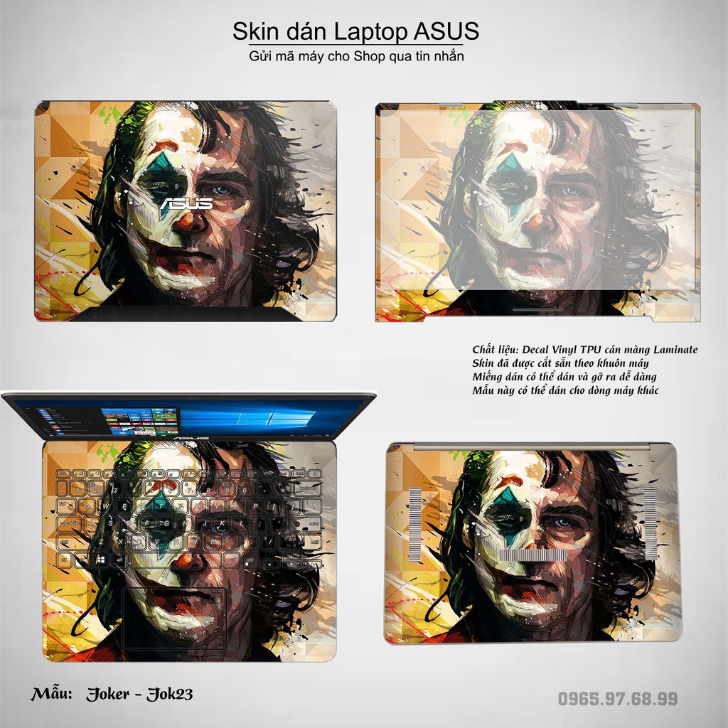 Skin dán Laptop Asus in hình Joker _nhiều mẫu 3 (inbox mã máy cho Shop)