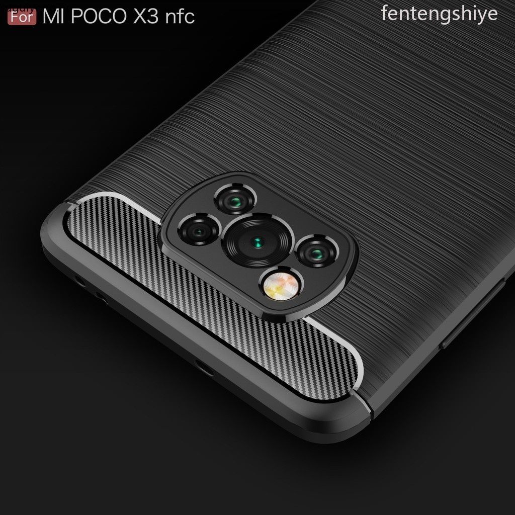 Ốp Điện Thoại Dẻo Họa Tiết Sợi Carbon Mỏng Nhẹ Thời Trang Chống Sốc Cho Xiaomi Poco X3 Pro X3 Nfc