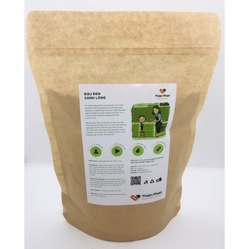 BỘT ĐẬU ĐEN XANH LÒNG HANDMADE 1kg (Lựa đậu-Rửa-Rang-Xay)