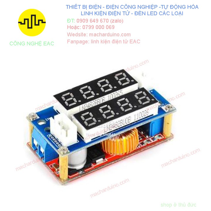 Mạch Sạc pin Lithium, hạ áp ổn định dòng, input 5-30VDC, Output 0.8-30VDC / 5A