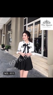 Set áo nơ váy rời