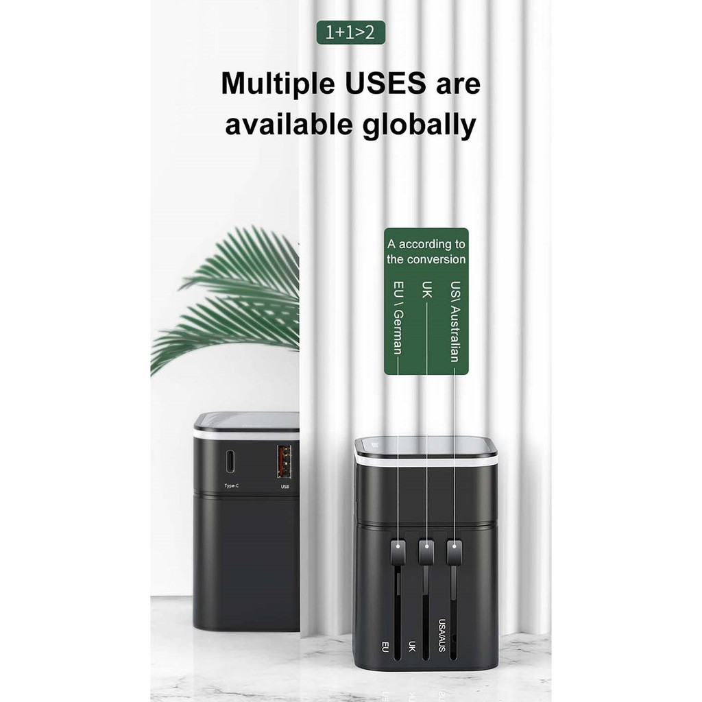 Bộ sạc du lịch toàn cầu sạc nhanh đa năng Baseus Removable 2in1 universal travel adapter PPS - Chính hãng phân phối