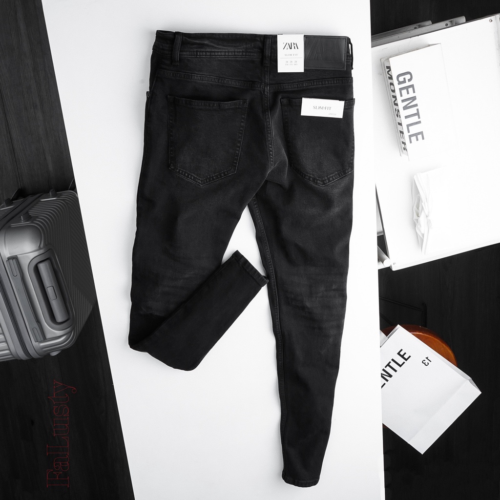 Quần jean dài nam Zara xám đen wash (Form Slimfit,chất vải co dãn,ống quần 15 - 17cm) - JZR 529 | BigBuy360 - bigbuy360.vn