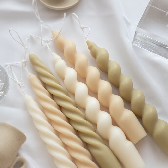 Khuôn silicone Xoay Làm Nến Tạo Hình Xoắn Ốc Hình Học Phong Cách Châu Âu Trang Trí Tiệc Cưới