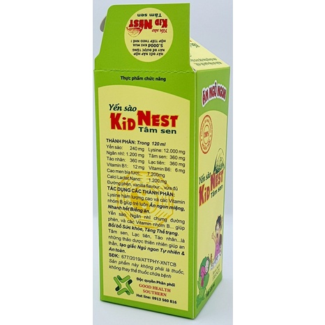 SIRO YẾN SÀO KID NEST TÂM SEN - SIRO ĂN NGỦ NGON GOD HEALTH 120ML VÀ 150ML