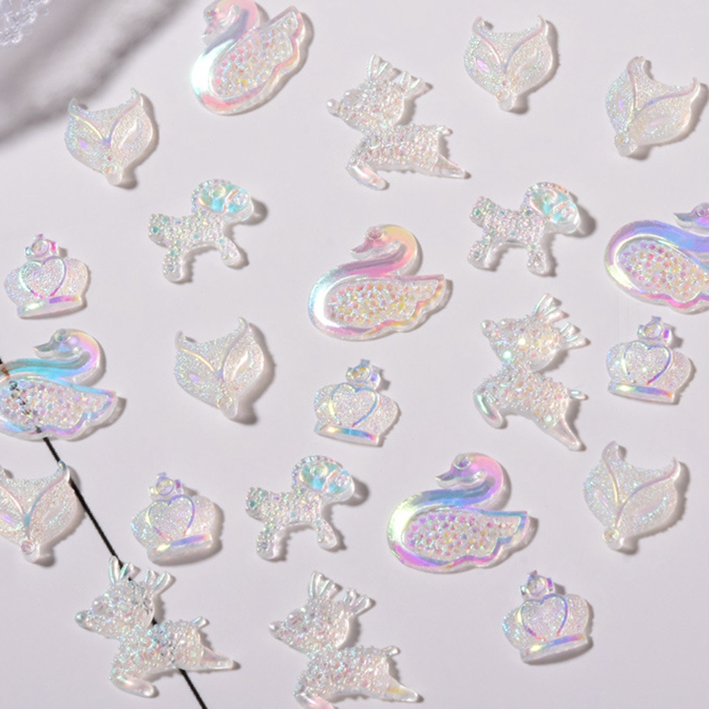 Set 30 Hạt Nhựa Hình Vương Miện Đính Trang Trí Móng Tay Nghệ Thuật