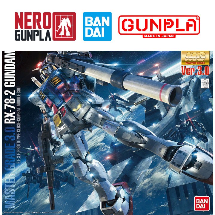 Mô Hình Lắp Ráp Bandai Gunpla MG 1/100 RX-78-2 Gundam Ver.3.0