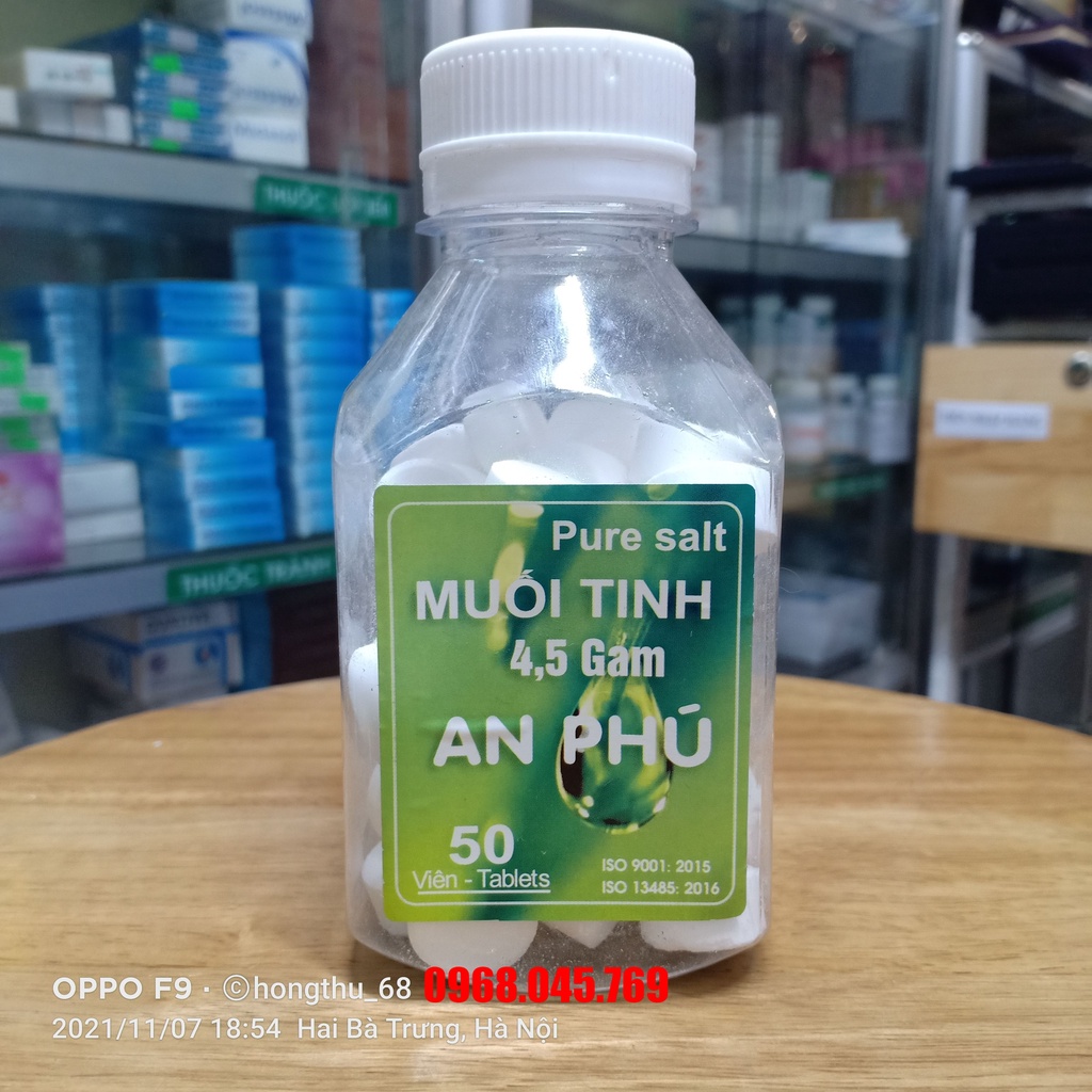 Muối tinh AN PHÚ chai 50 viên x 4,5g - Dùng rửa mũi, làm sạch dịch mũi