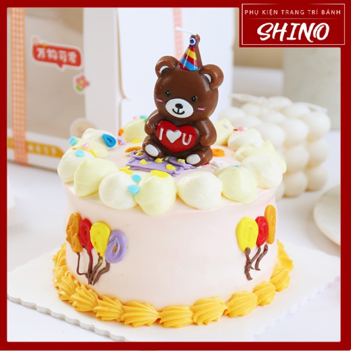 Nến Sinh Nhật Trang Trí Bánh Kem Hình Gấu Nâu (Baby Bear Candle)